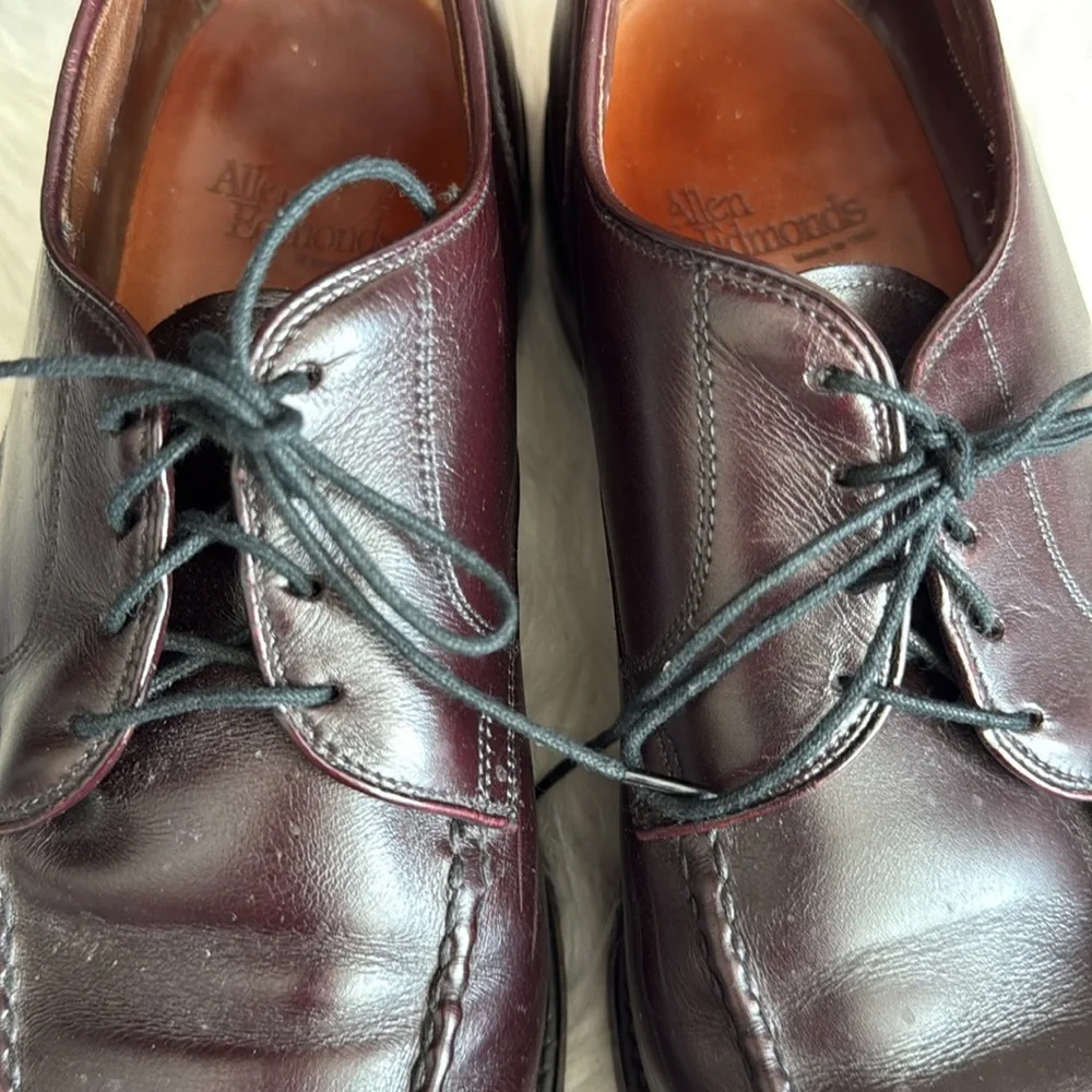 Allen Edmonds Brandywood Split Toe Deep Oxblood Brown Tie Shoe size 10